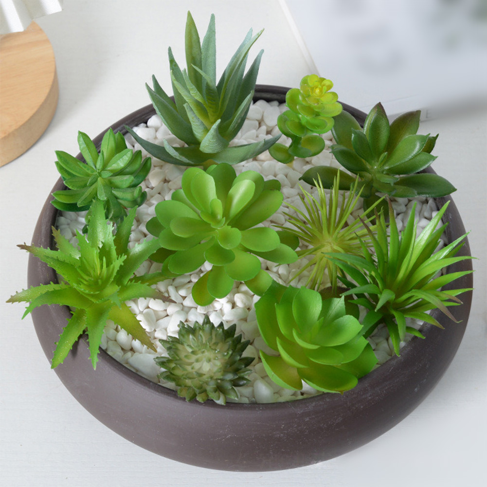 Succulent Arrangement Mini - 人工ミニ盆栽多肉植物アレンジメント、自宅やオフィスのデスク装飾用、室内植物代替品、水やり不要