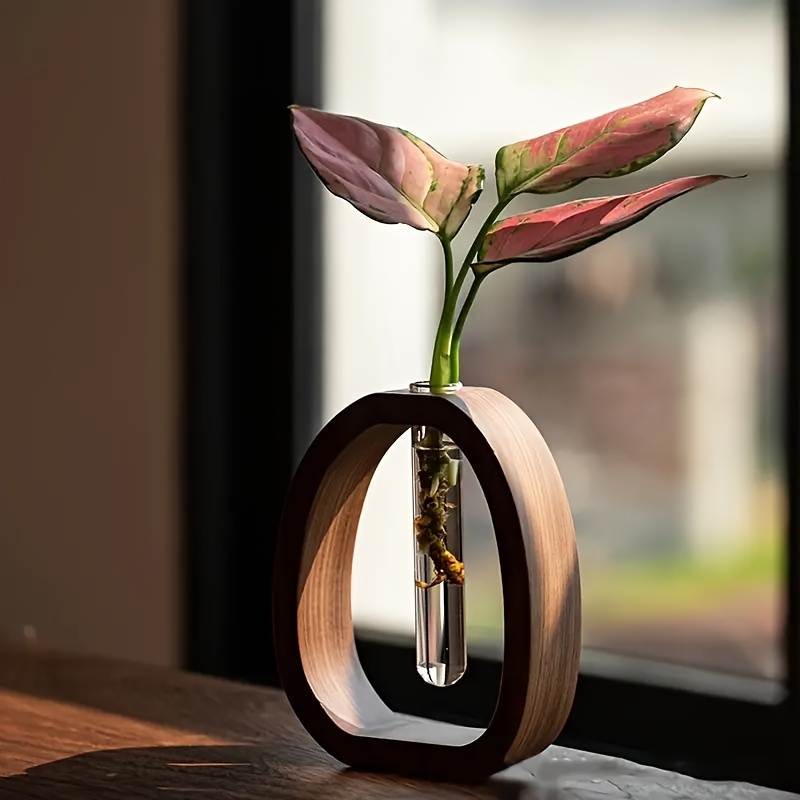 Snake Plant Ceramic - 無垢のクルミ材の花のセット,シンプルなガラスの植物,フラワーアレンジメント,ミニ水生花瓶,水耕栽培の植木鉢,ホテルの装飾,1個