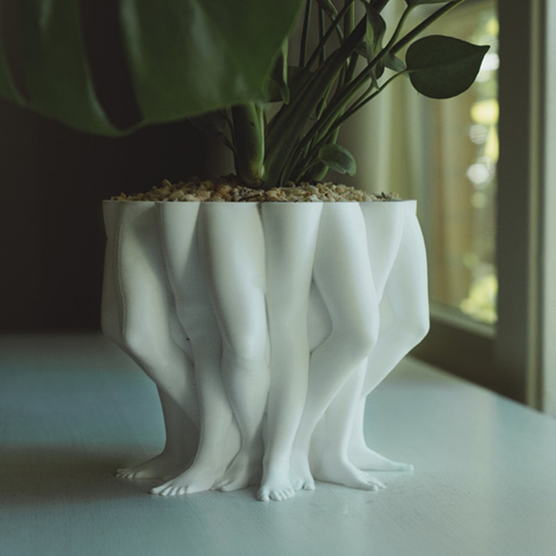 Snake Plant Ceramic - 家の装飾のためのさまざまな足の3D印刷されたポリウレタンプランター,抽象的な屋内植木鉢,多肉植物