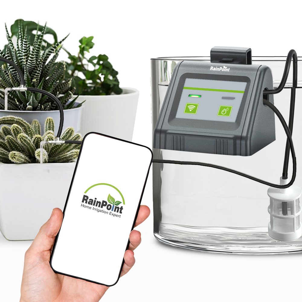 Plant Parent App - RAINPOINT Tuya自動散水システム 10株用自動点滴灌漑キット 水槽ポンプタイマー APP＆音声リモコン