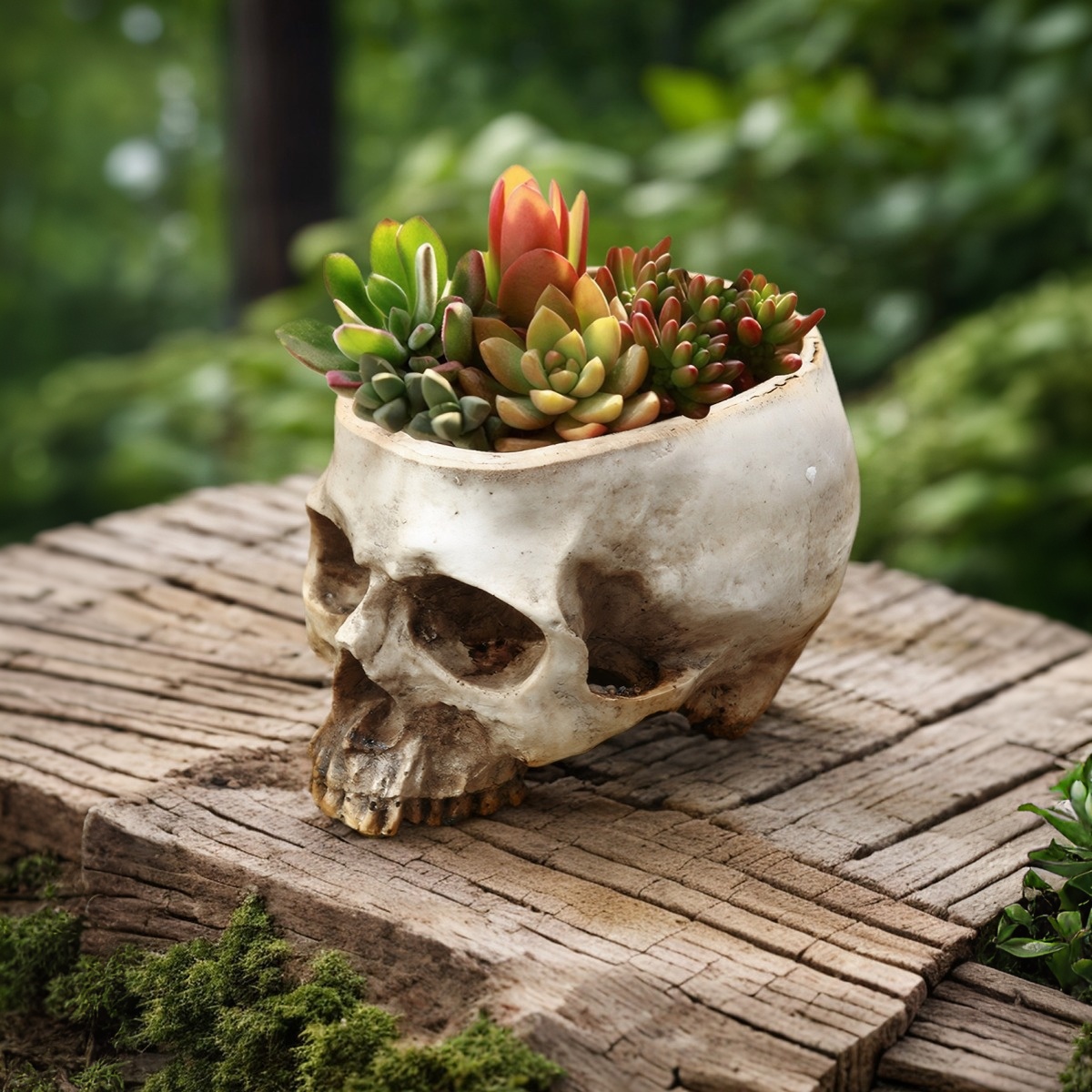 1PC、クリエイティブスカルフラワーポット、樹脂素材アンティ - Snake Plant Ceramic のレビューと価格