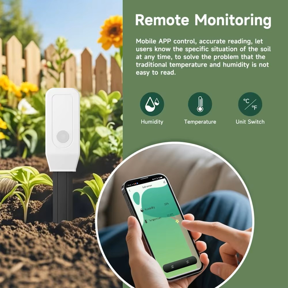 Tuya WiFi 土壌水分計 温度湿度センサー ガーデン植 - Plant Parent App のレビューと価格