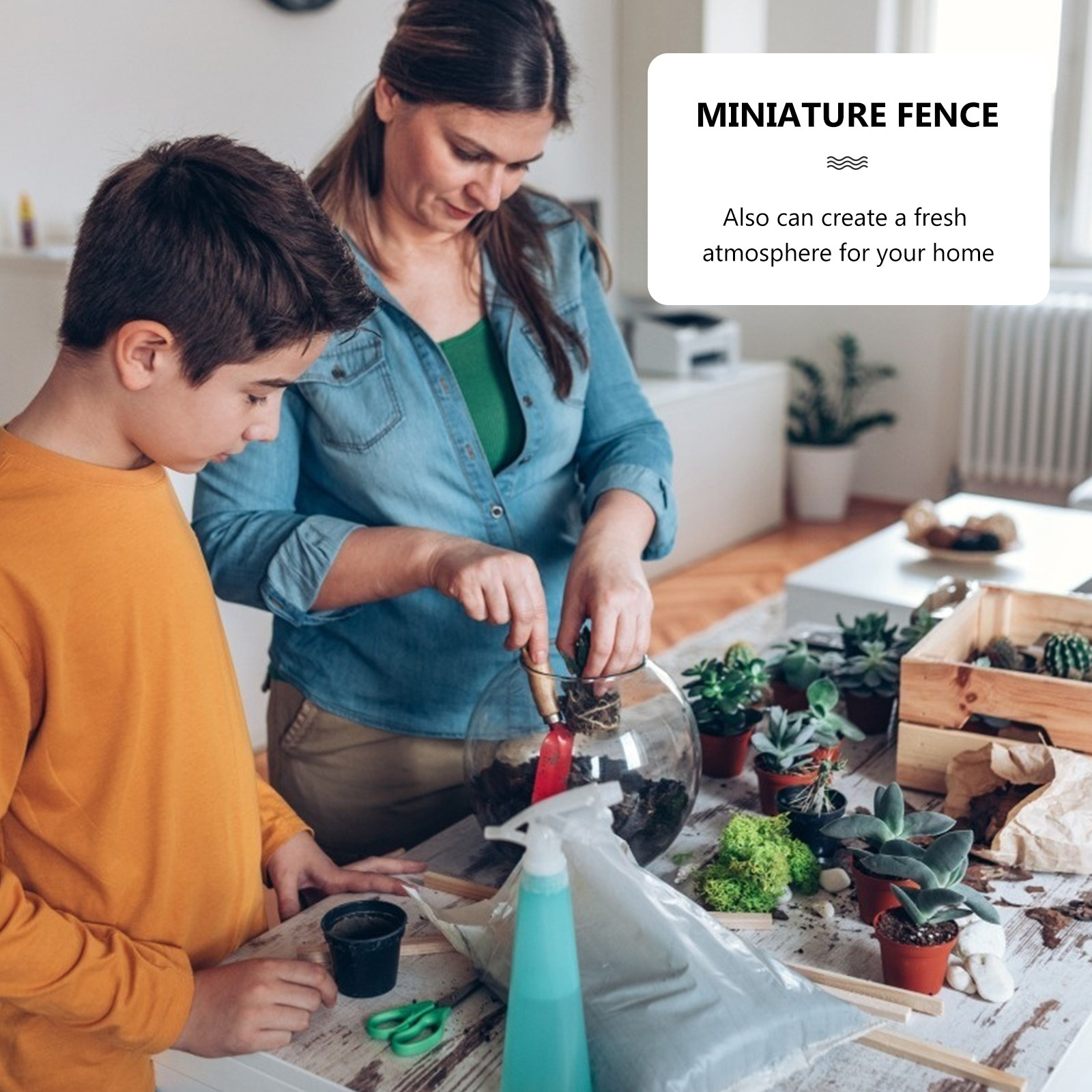 12個入りミニ木製フェンスセット、リアルなマイクロ風景装飾、 - Succulent Arrangement Mini のレビューと価格