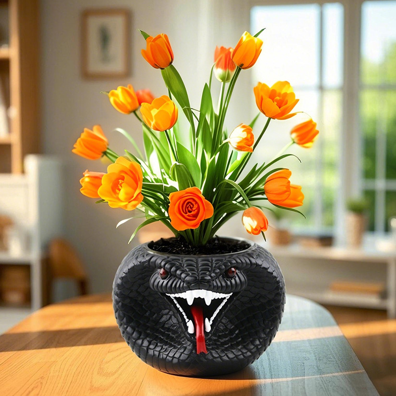 クリエイティブな樹脂製植木鉢 - 虎蛇、七つ星、てんとう虫、 - Snake Plant Ceramic のレビューと価格