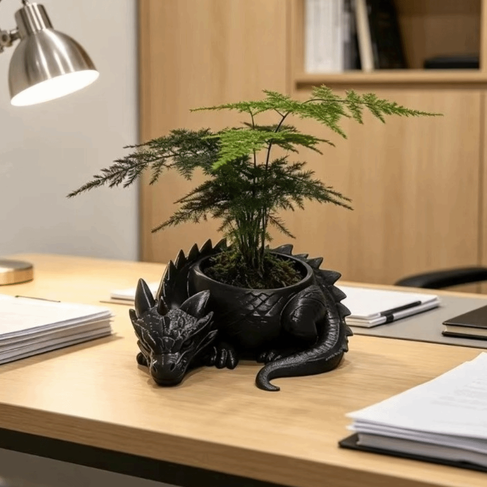 3Dプリントされたドラゴン型の植木鉢、面白いフラワーポット、 - Snake Plant Ceramic のレビューと価格